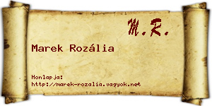 Marek Rozália névjegykártya